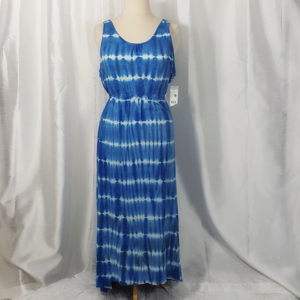 Relativity Blue/White High/Low Hem Dress Size 1X
